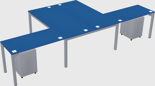 Shared l-shaped desk
