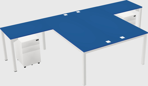 Shared l-shaped desk