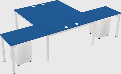 Shared l-shaped desk