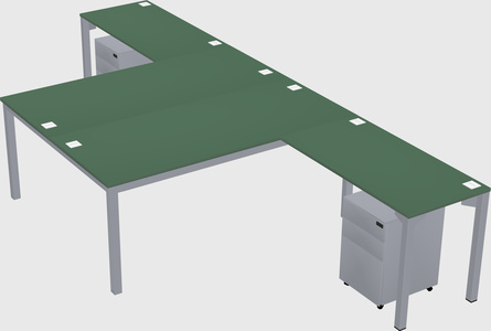 Shared l-shaped desk