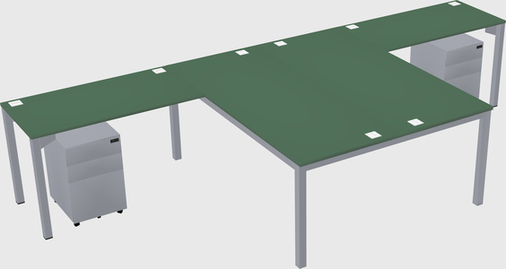 Shared l-shaped desk