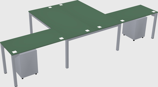 Shared l-shaped desk