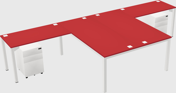 Shared l-shaped desk
