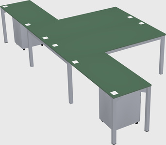 Shared l-shaped desk