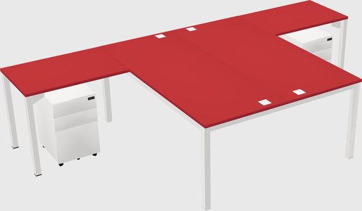 Shared l-shaped desk