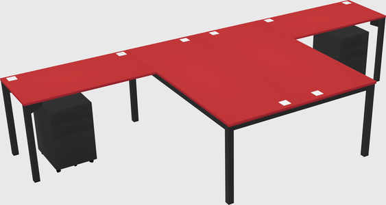 Shared l-shaped desk