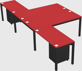 Shared l-shaped desk