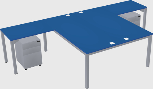 Shared l-shaped desk