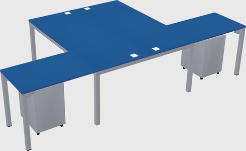 Shared l-shaped desk
