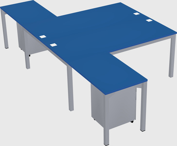 Shared l-shaped desk