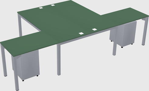 Shared l-shaped desk