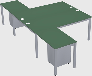 Shared l-shaped desk