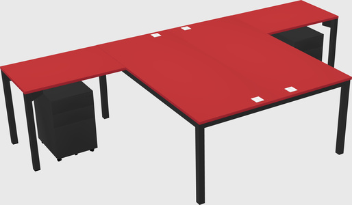 Shared l-shaped desk