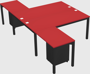 Shared l-shaped desk