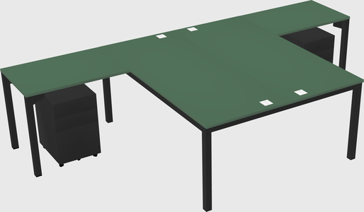 Shared l-shaped desk