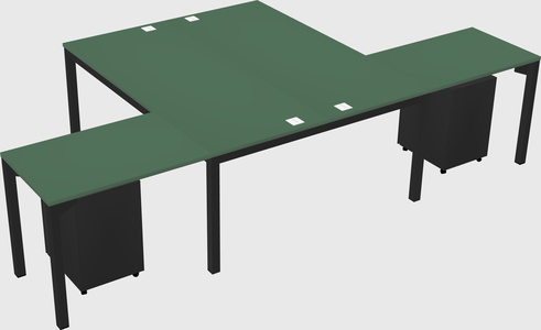 Shared l-shaped desk