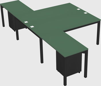 Shared l-shaped desk