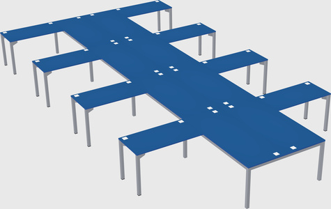 Shared l-shaped desk