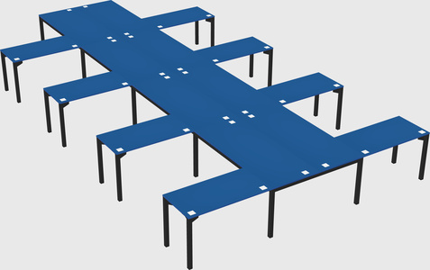 Shared l-shaped desk