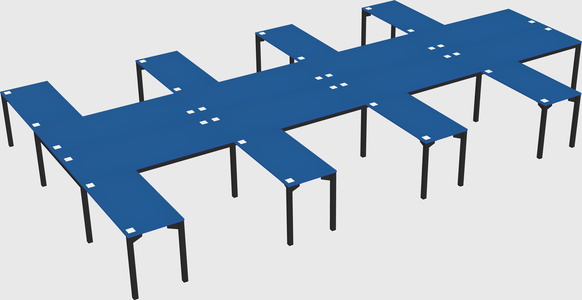 Shared l-shaped desk