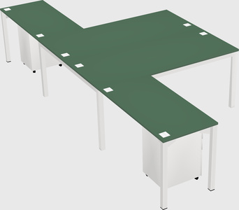 Shared l-shaped desk