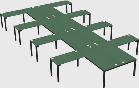 Shared l-shaped desk