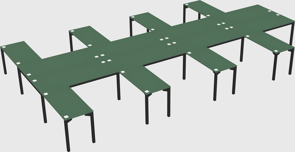 Shared l-shaped desk