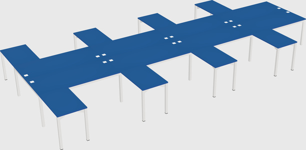 Shared l-shaped desk