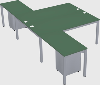 Shared l-shaped desk