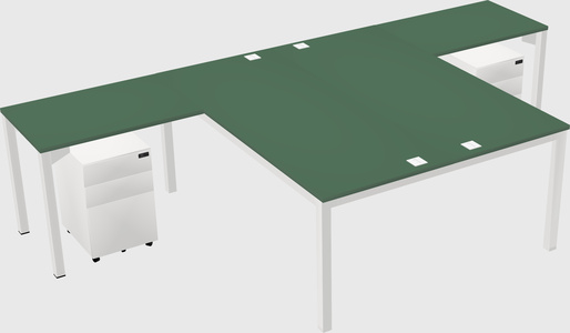 Shared l-shaped desk