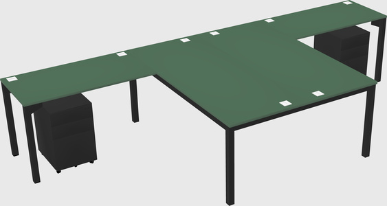 Shared l-shaped desk