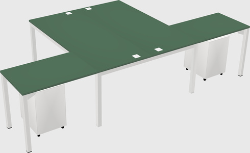 Shared l-shaped desk