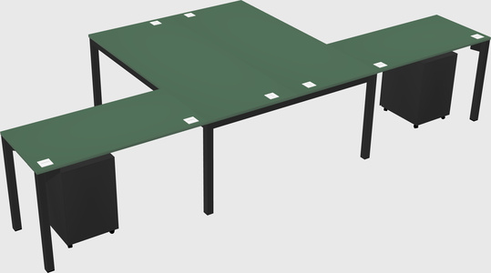 Shared l-shaped desk