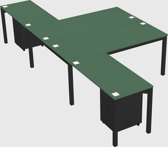 Shared l-shaped desk