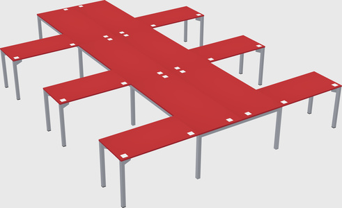 Shared l-shaped desk