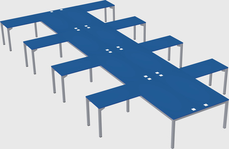 Shared l-shaped desk