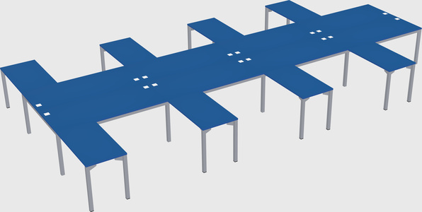Shared l-shaped desk