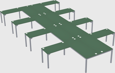 Shared l-shaped desk