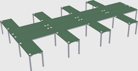 Shared l-shaped desk