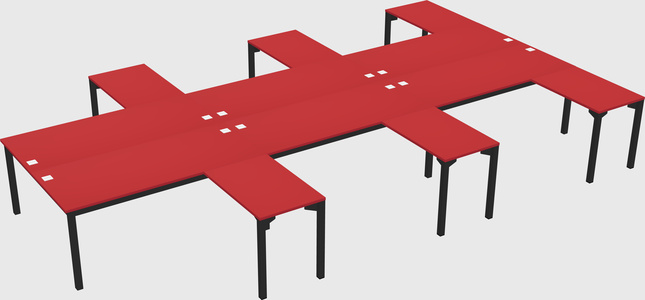 Shared l-shaped desk