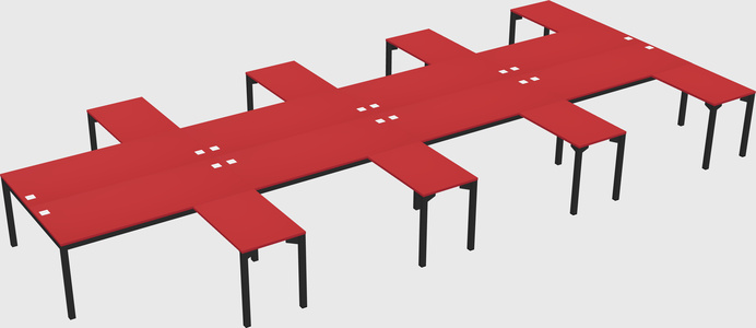 Shared l-shaped desk