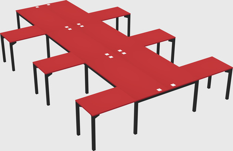 Shared l-shaped desk