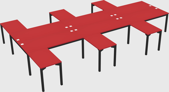 Shared l-shaped desk