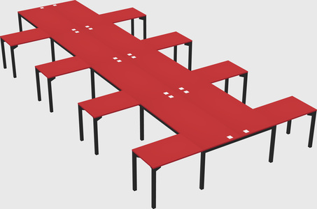Shared l-shaped desk