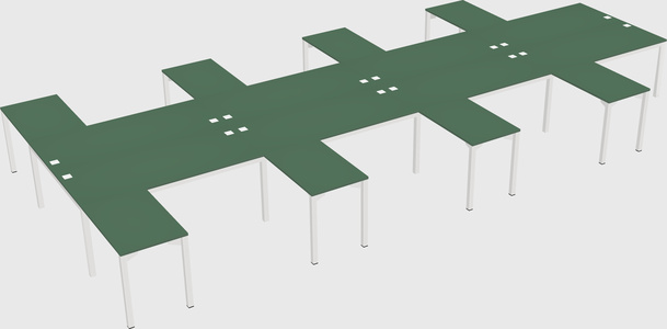Shared l-shaped desk