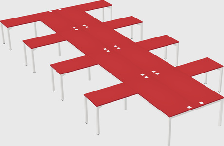 Shared l-shaped desk