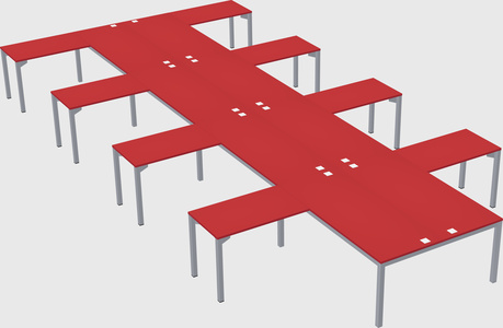 Shared l-shaped desk