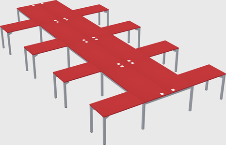 Shared l-shaped desk