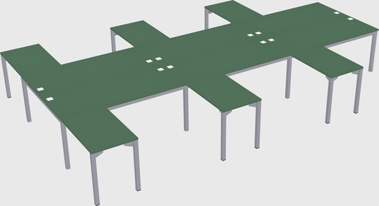 Shared l-shaped desk