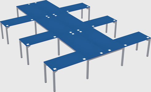Shared l-shaped desk